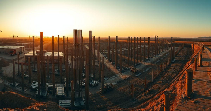 Cravação de Estaca Prancha Metálica Eficaz Cravação de Estaca Prancha Metálica Eficaz